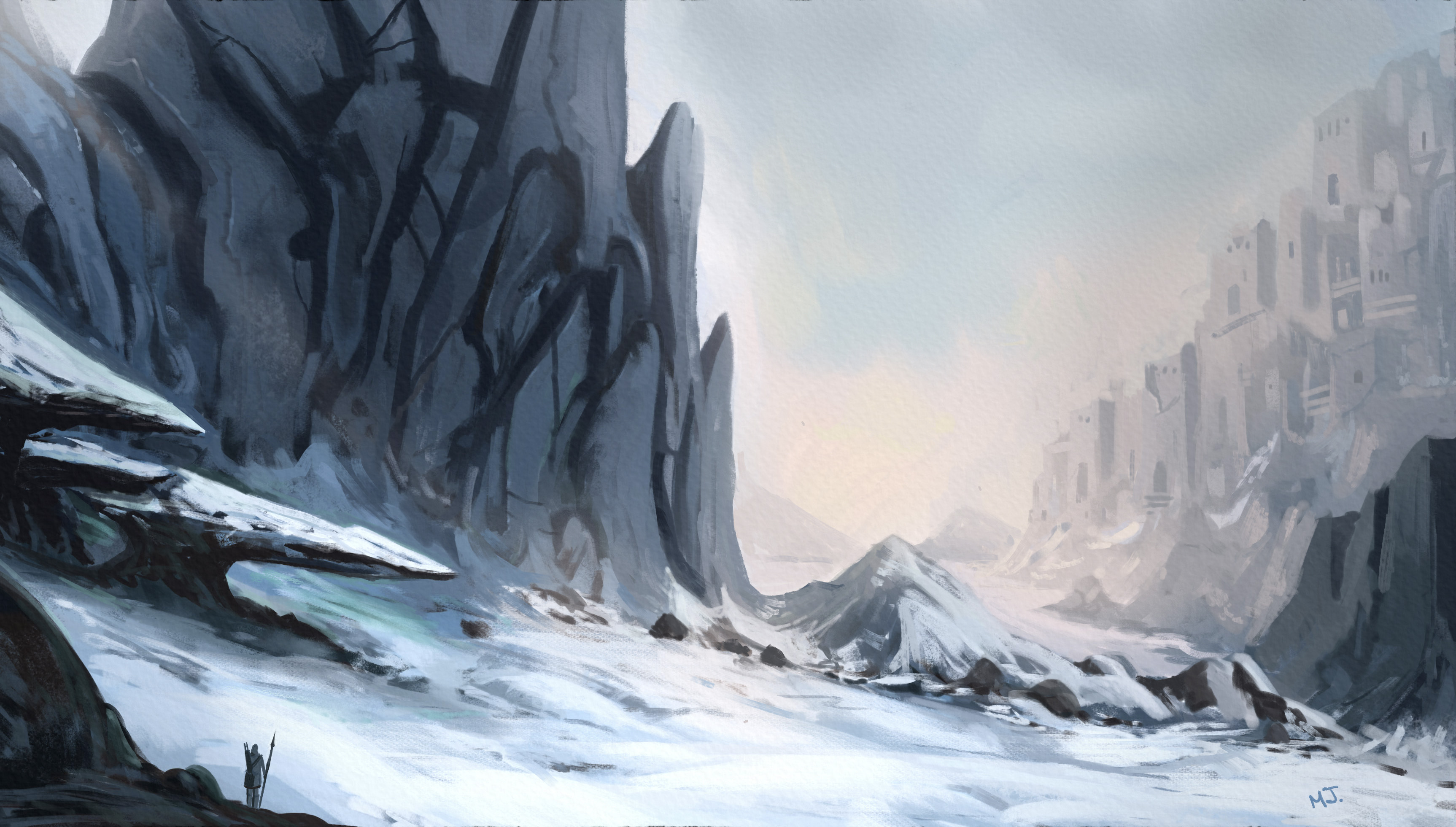 Imaginary snow landscape
